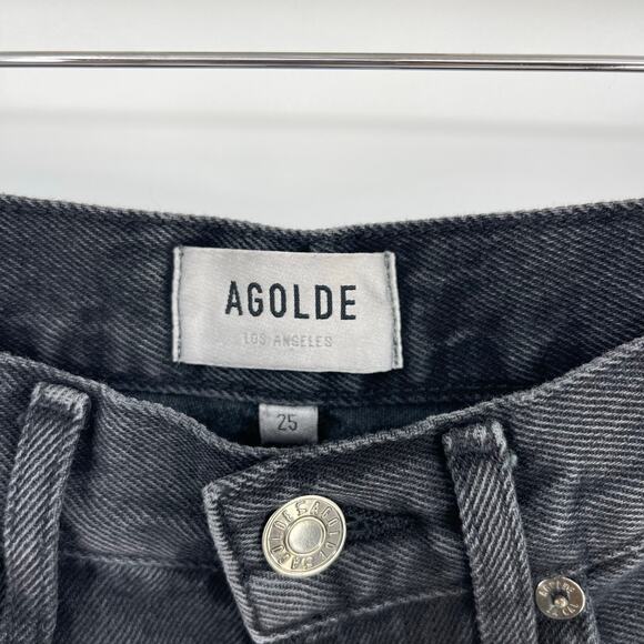 AGOLDE | 90’s Mid Rise Loose Smokestack Black Straight Leg Jeans 25 - Picture 5 of 11